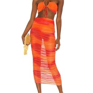 Camila coehlo Kelly maxi skirt orange small